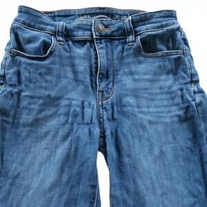 American Eagle Womens Stretch Denim Medium Wash Hi Rise Crop Jegging Jeans 4 Reg